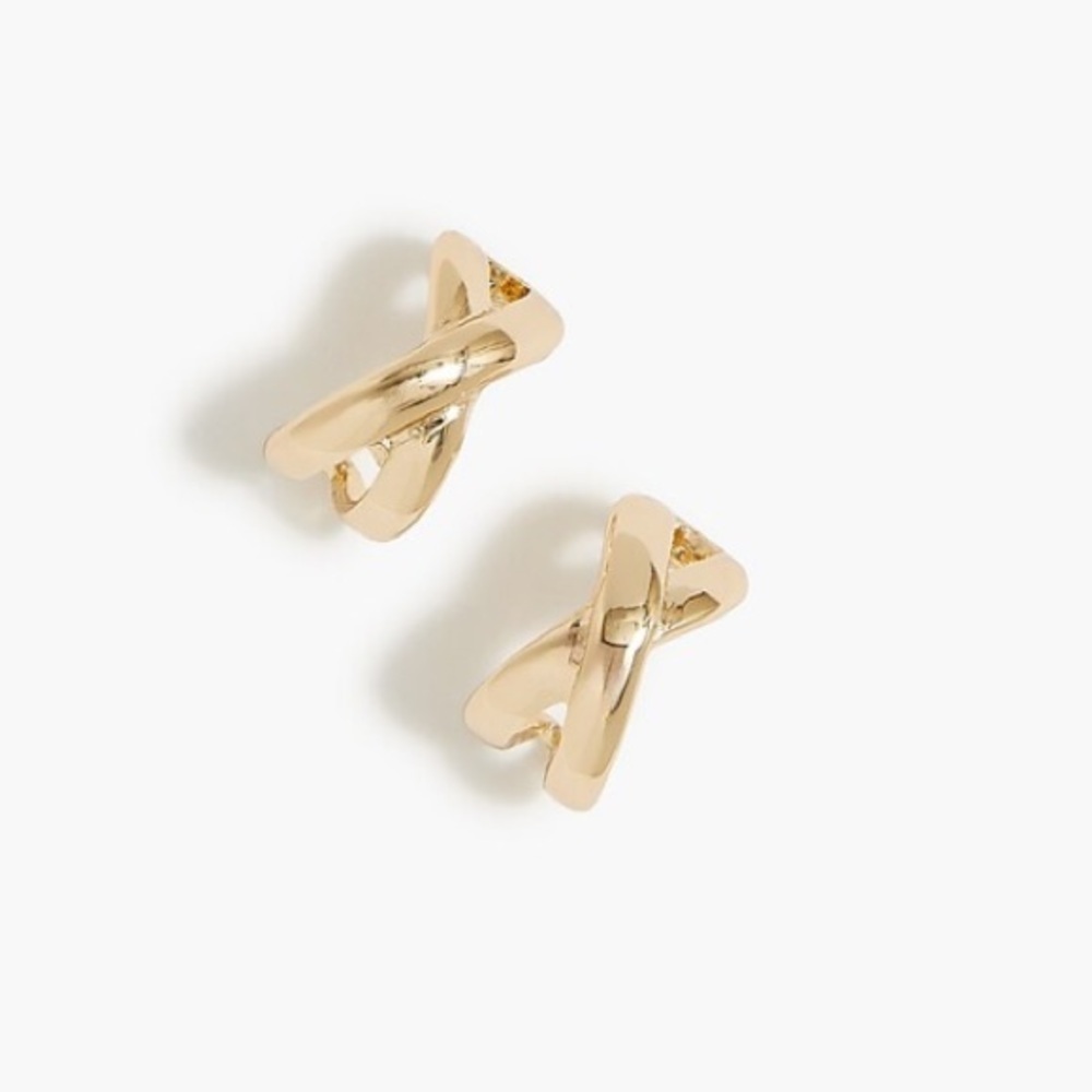 NWOT j crew gold braided hoop earrings